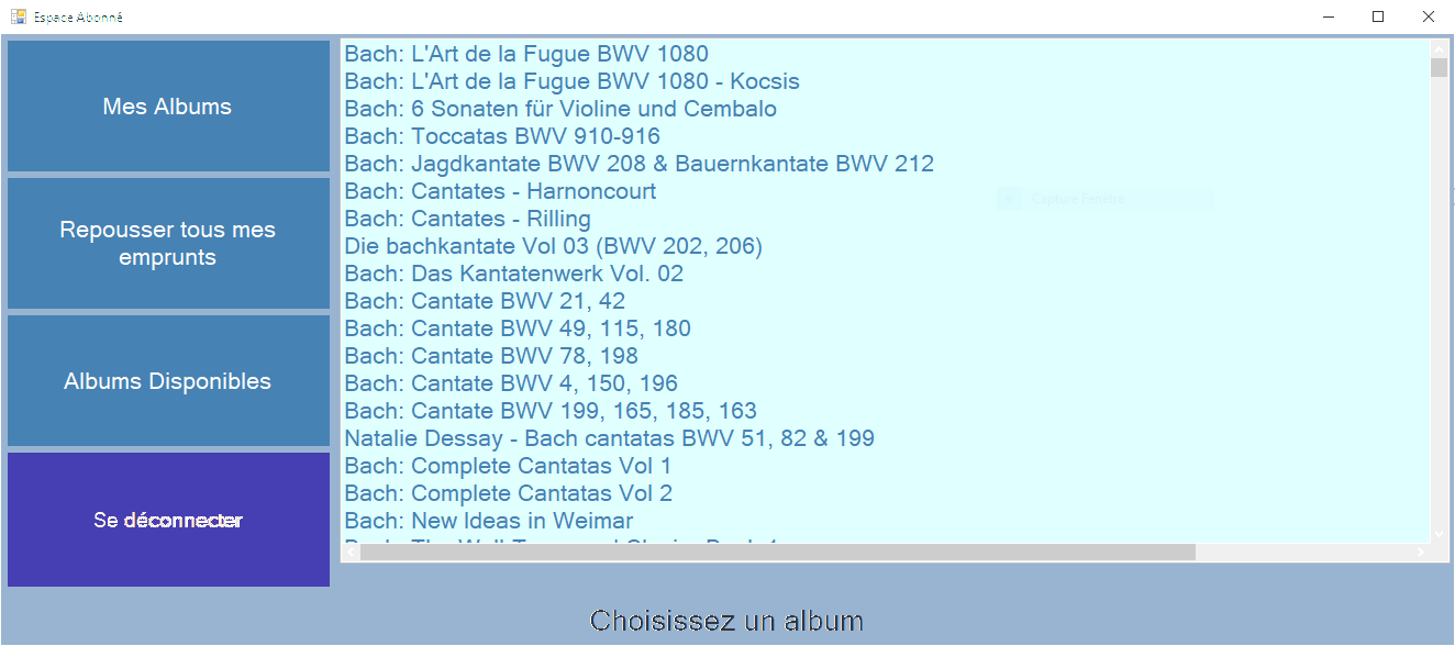 Albums Database Interface