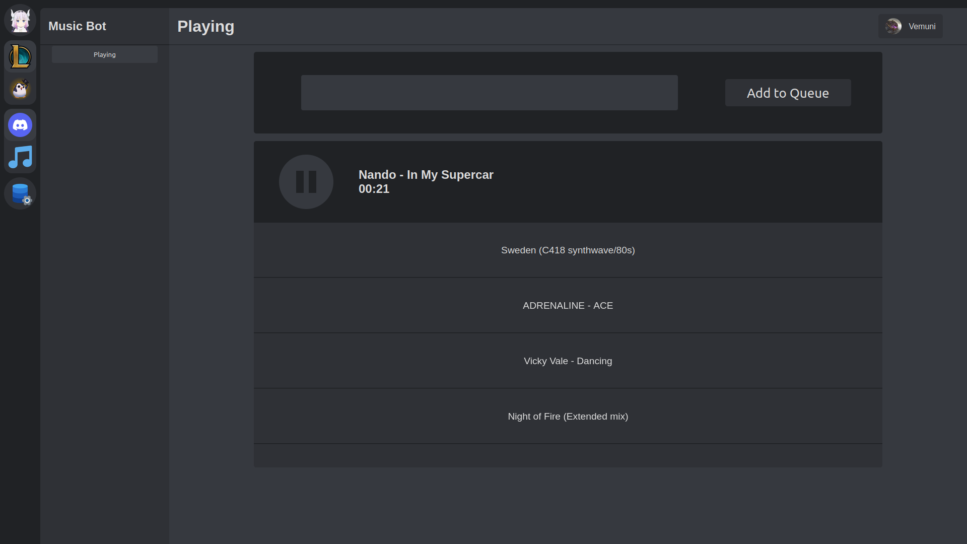 Music Discord with WebApp